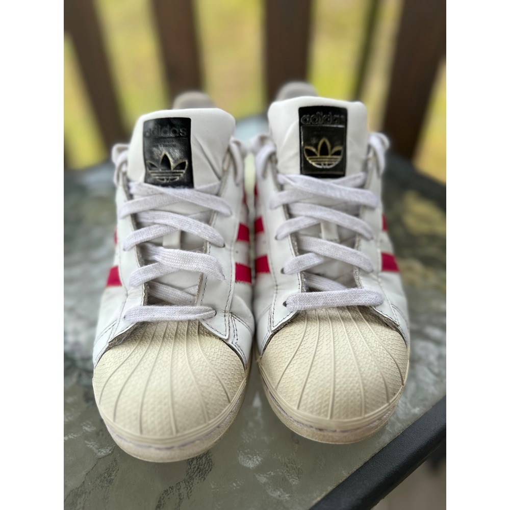 Adidas Superstar Sneakers Pink Stripes Casual Shoes‎ Women's Size 5.5